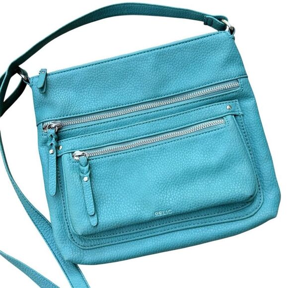 Relic Riley by Fossil Women's Turquoise Crossbody Bag Adjustable Strap Casual - Picture 1 of 15